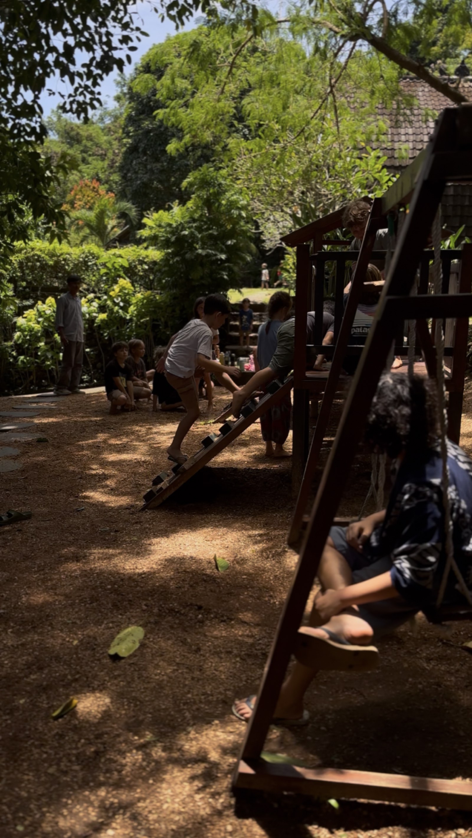 Students playing together at Wisdom Academy's campus